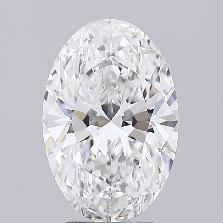 3.26 Carat Oval Lab Diamond with  Cut Diamond in 14KT  view 1

