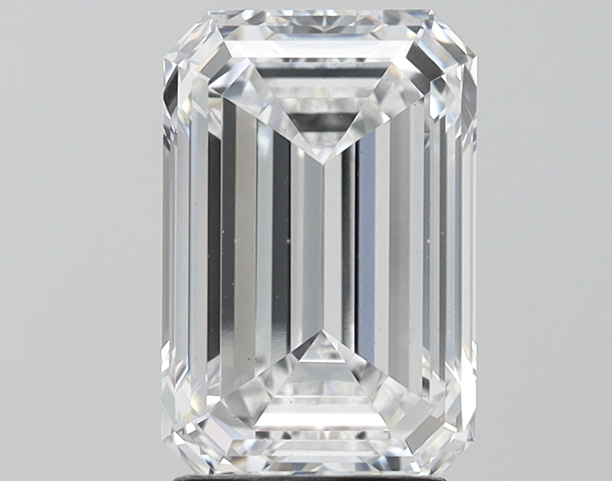 2.99 Carat Emerald Lab Diamond with  Cut Diamond in 14KT  view 1
