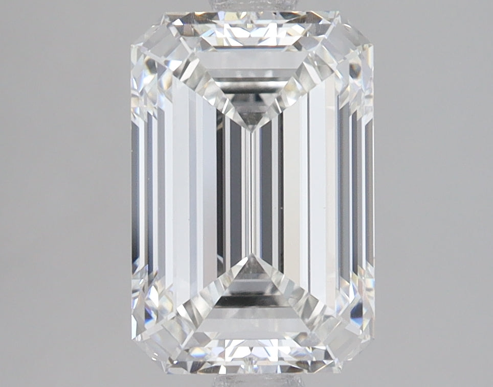 2.7 Carat Emerald Lab Diamond with  Cut Diamond in 14KT  view 1
