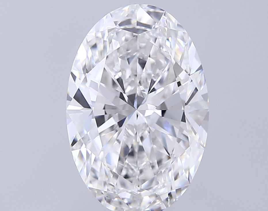 4.05 Carat Oval Lab Diamond with  Cut Diamond in 14KT  view 1
