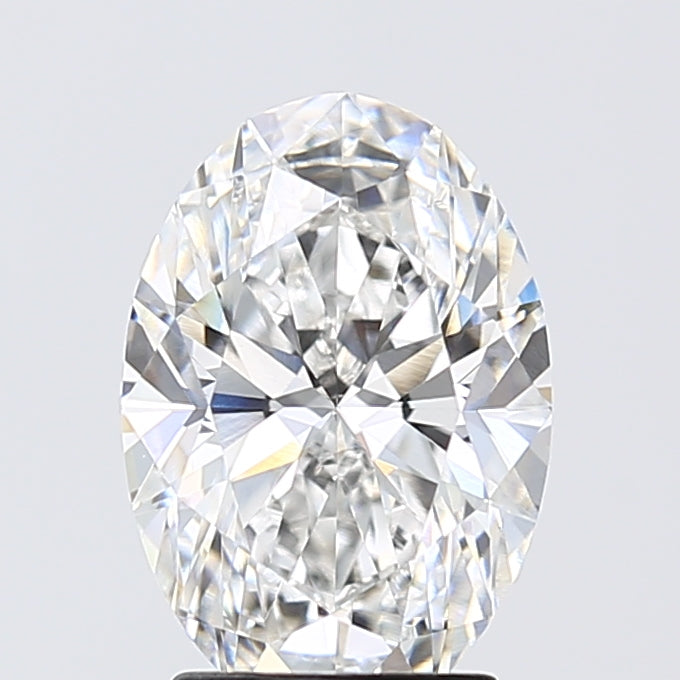 2.67 Carat Oval Lab Diamond with  Cut Diamond in 14KT  view 1
