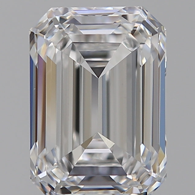 1.57 Carat Emerald Lab Diamond with  Cut Diamond in 14KT  view 1
