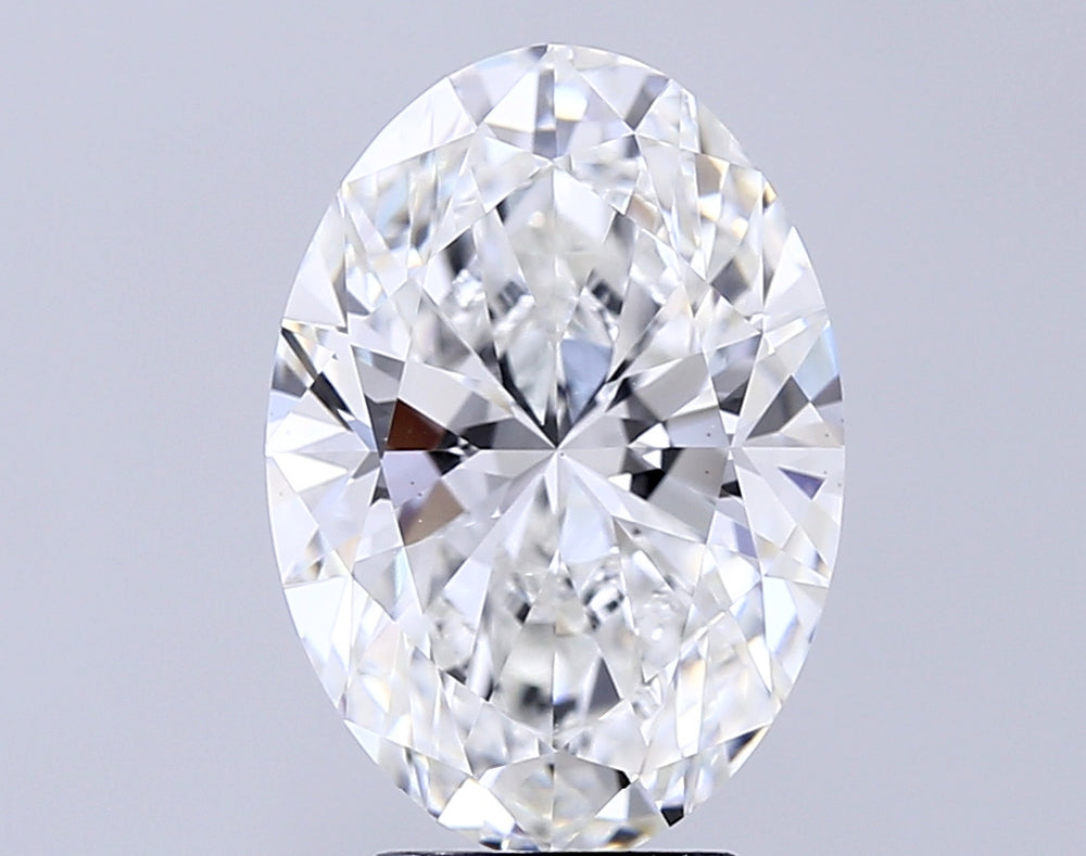 5.08 Carat Oval Lab Diamond with  Cut Diamond in 14KT  view 1
