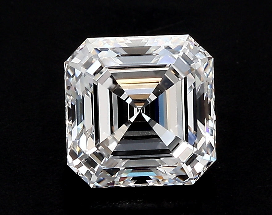 2.48 Carat Asscher Lab Diamond with  Cut Diamond in 14KT  view 1
