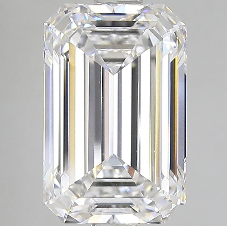 7.04 Carat Emerald Lab Diamond with  Cut Diamond in 14KT  view 1
