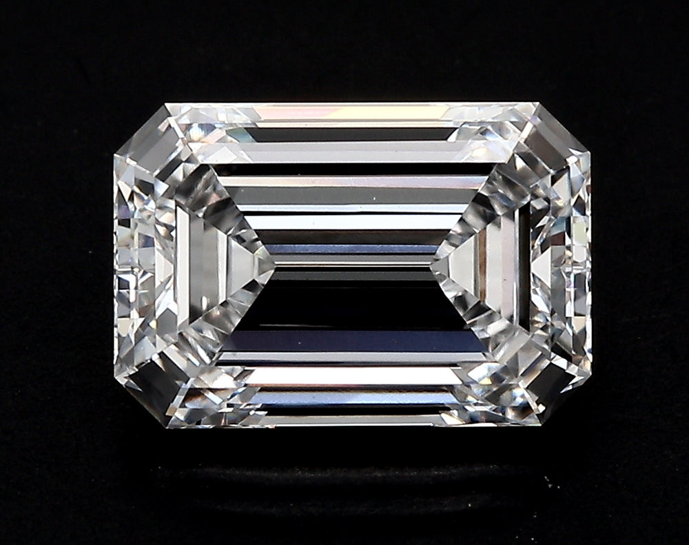 2.05 Carat Emerald Lab Diamond with  Cut Diamond in 14KT  view 1
