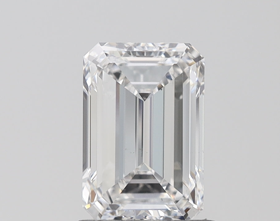 2.0 Carat Emerald Lab Diamond with  Cut Diamond in 14KT  view 1
