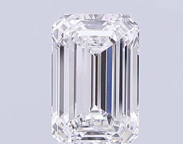 3.02 Carat Emerald Lab Diamond with  Cut Diamond in 14KT  view 1
