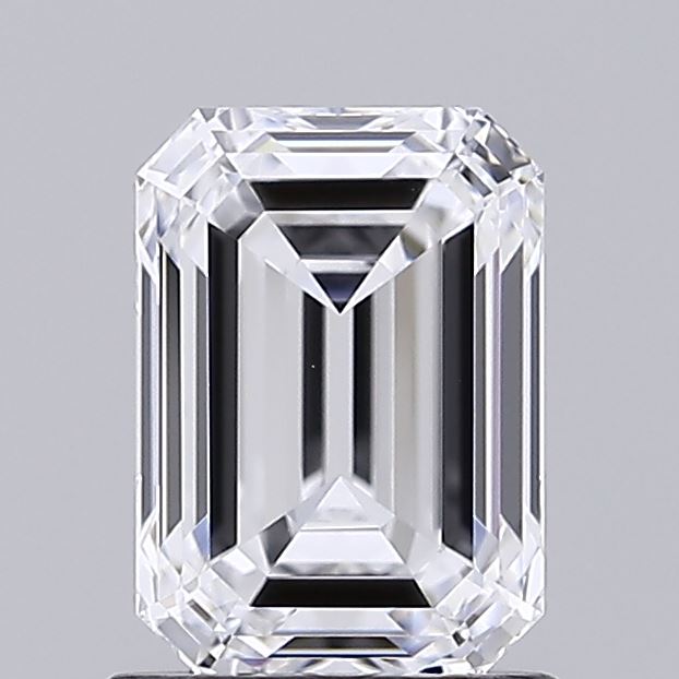 1.4 Carat Emerald Lab Diamond with  Cut Diamond in 14KT  view 1
