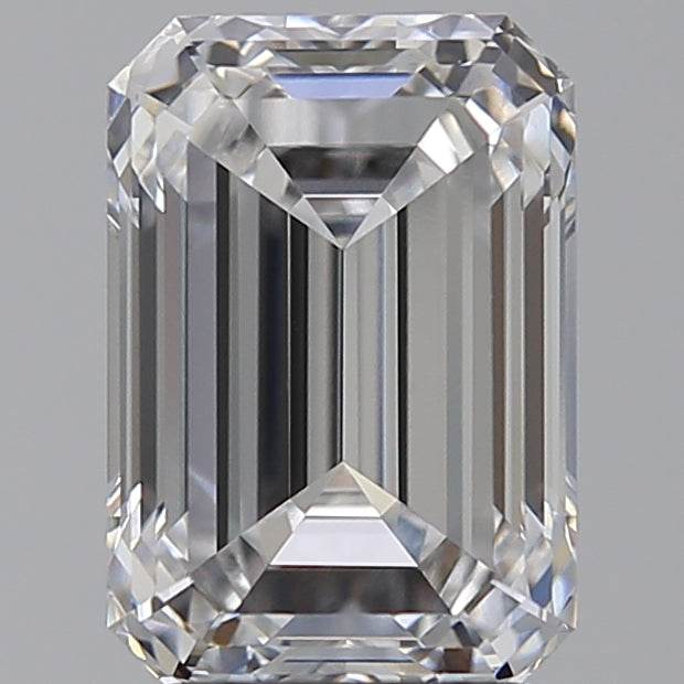 3.06 Carat Emerald Lab Diamond with  Cut Diamond in 14KT  view 1

