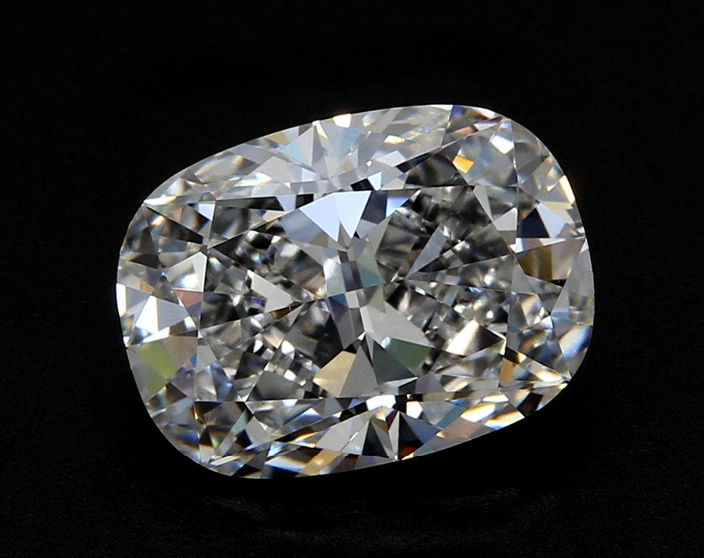 3.45 Carat Cushion Lab Diamond with  Cut Diamond in 14KT  view 1
