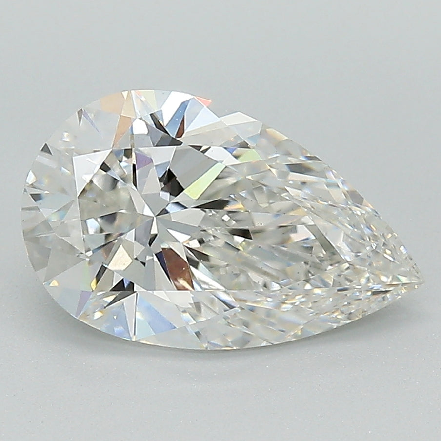 2.19 Carat Pear Lab Diamond with  Cut Diamond in 14KT  view 1
