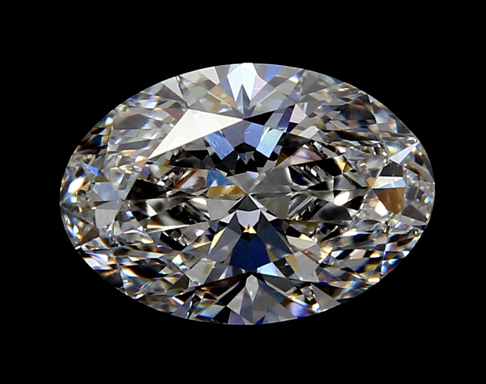 3.13 Carat Oval Lab Diamond with  Cut Diamond in 14KT  view 1
