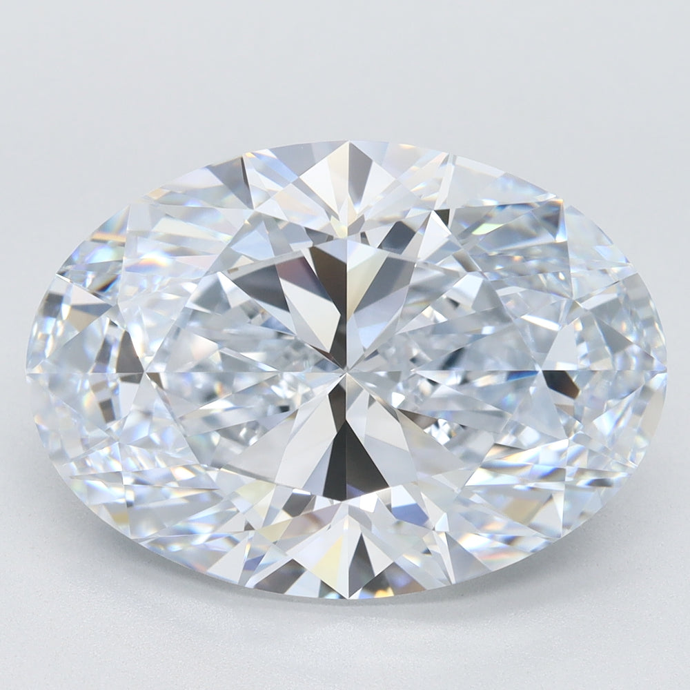 8.01 Carat Oval Lab Diamond with  Cut Diamond in 14KT  view 1
