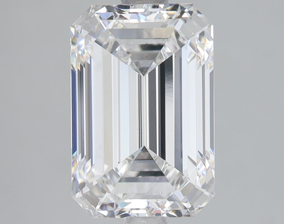 3.08 Carat Emerald Lab Diamond with  Cut Diamond in 14KT  view 1
