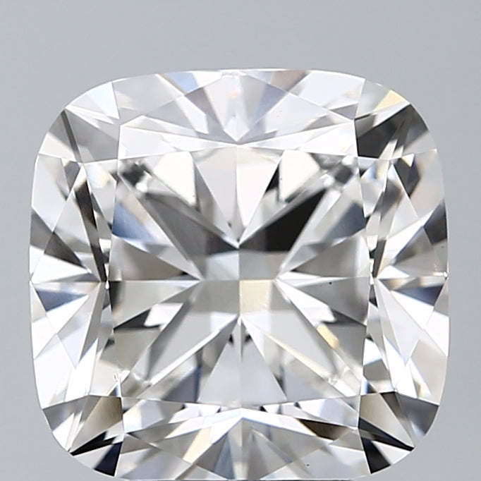 5.86 Carat Cushion Lab Diamond with  Cut Diamond in 14KT  view 1
