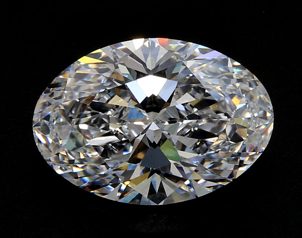 1.5 Carat Oval Lab Diamond with  Cut Diamond in 14KT  view 1
