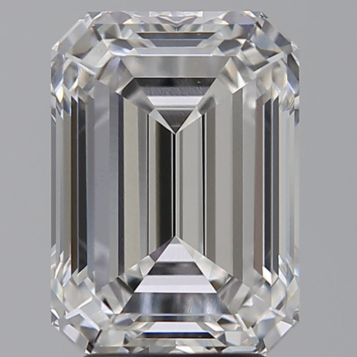 4.05 Carat Emerald Lab Diamond with  Cut Diamond in 14KT  view 1
