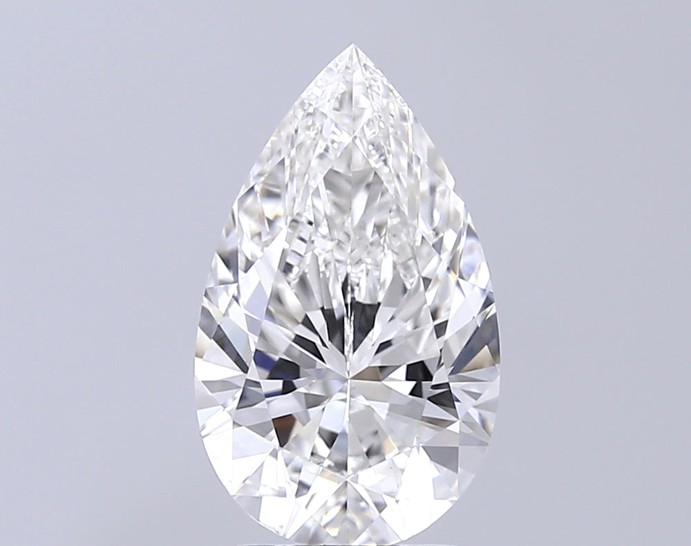 3.1 Carat Pear Lab Diamond with  Cut Diamond in 14KT  view 1
