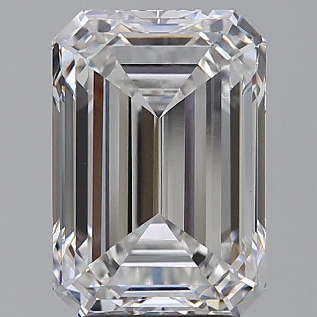 4.05 Carat Emerald Lab Diamond with  Cut Diamond in 14KT  view 1
