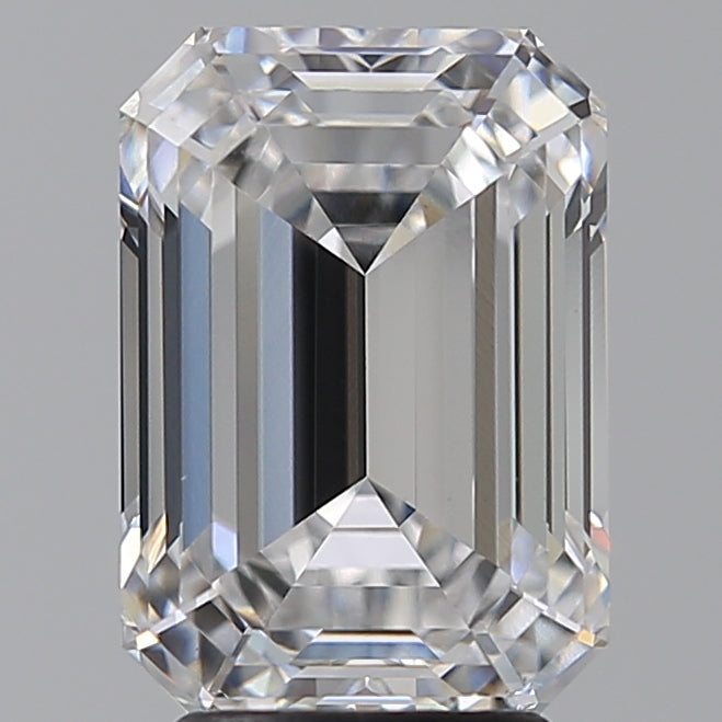 4.07 Carat Emerald Lab Diamond with  Cut Diamond in 14KT  view 1

