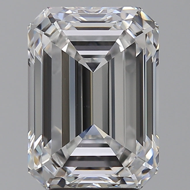 5.04 Carat Emerald Lab Diamond with  Cut Diamond in 14KT  view 1
