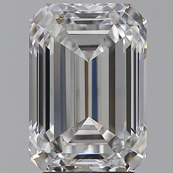 3.04 Carat Emerald Lab Diamond with  Cut Diamond in 14KT  view 1
