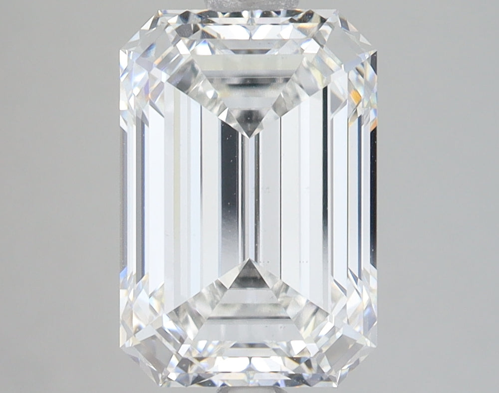 3.59 Carat Emerald Lab Diamond with  Cut Diamond in 14KT  view 1
