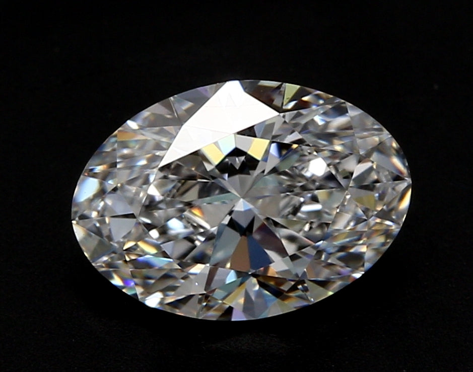 2.47 Carat Oval Lab Diamond with  Cut Diamond in 14KT  view 1

