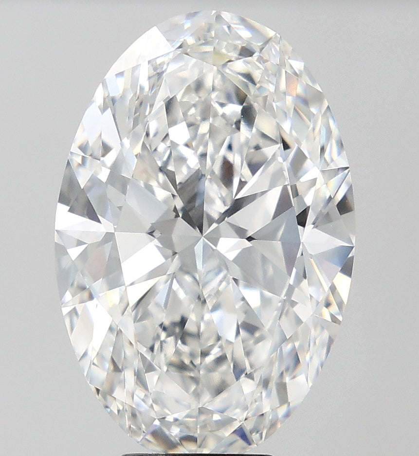 8.62 Carat Oval Lab Diamond with  Cut Diamond in 14KT  view 1
