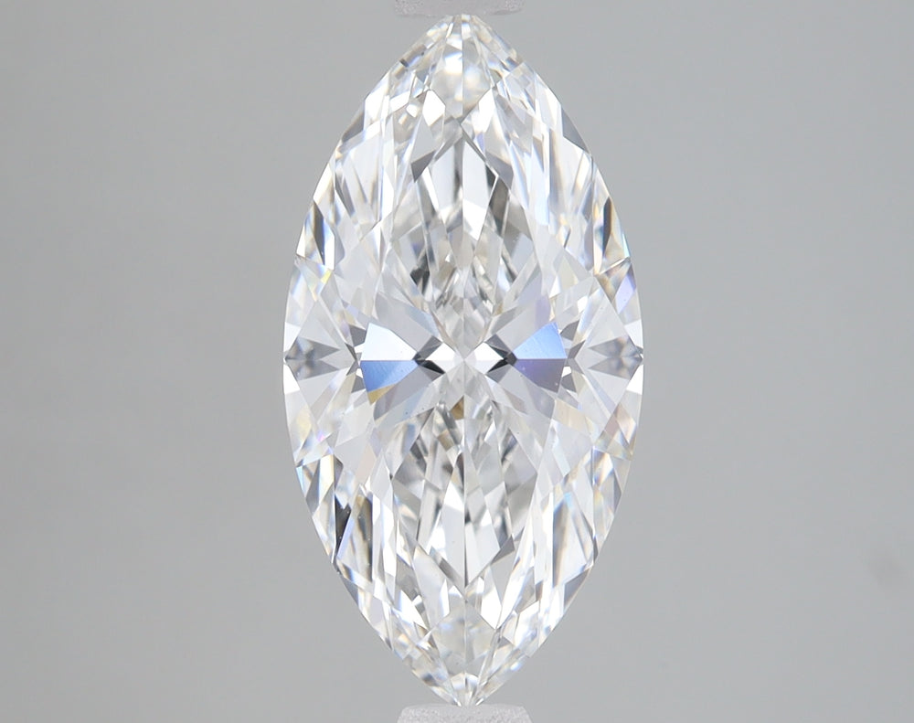 2.54 Carat Marquise Lab Diamond with  Cut Diamond in 14KT  view 1

