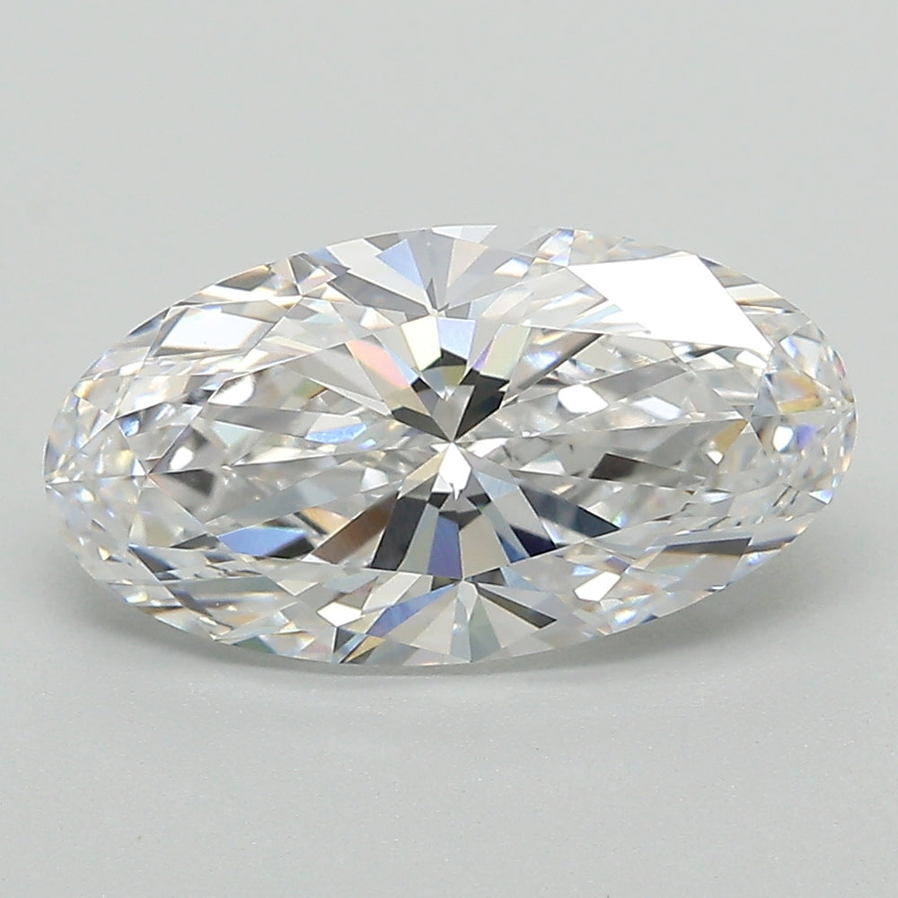 2.76 Carat Oval Lab Diamond with  Cut Diamond in 14KT  view 1
