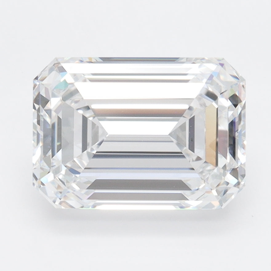 3.07 Carat Emerald Lab Diamond with  Cut Diamond in 14KT  view 1
