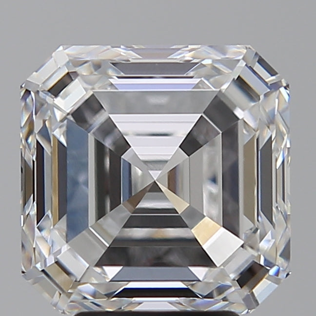 5.05 Carat Asscher Lab Diamond with  Cut Diamond in 14KT  view 1
