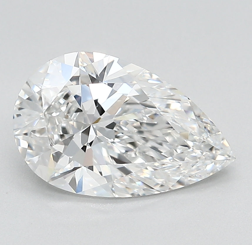 2.07 Carat Pear Lab Diamond with  Cut Diamond in 14KT  view 1
