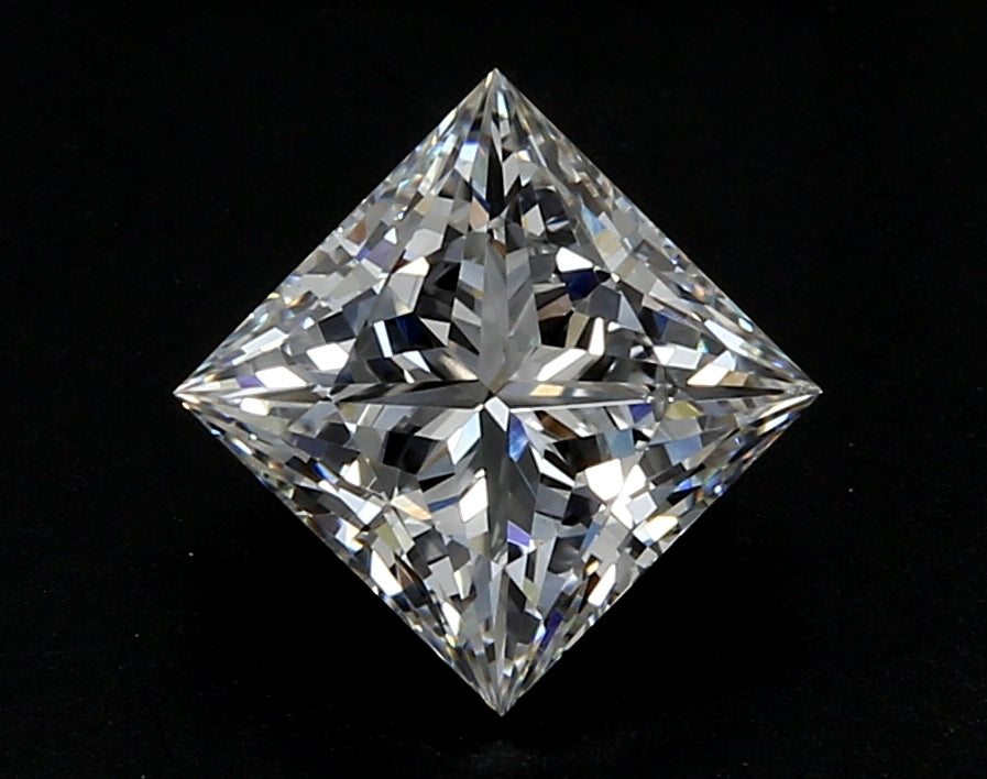 1.5 Carat Princess Lab Diamond with  Cut Diamond in 14KT  view 1
