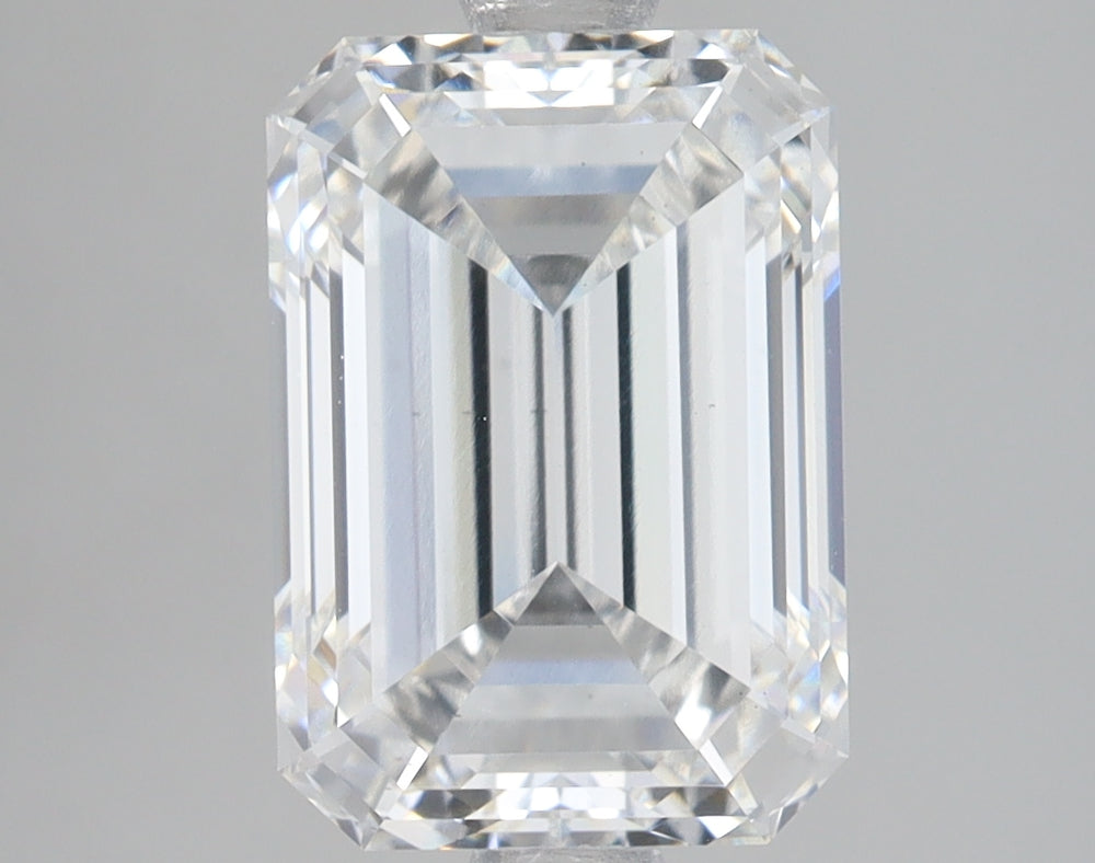 3.41 Carat Emerald Lab Diamond with  Cut Diamond in 14KT  view 1
