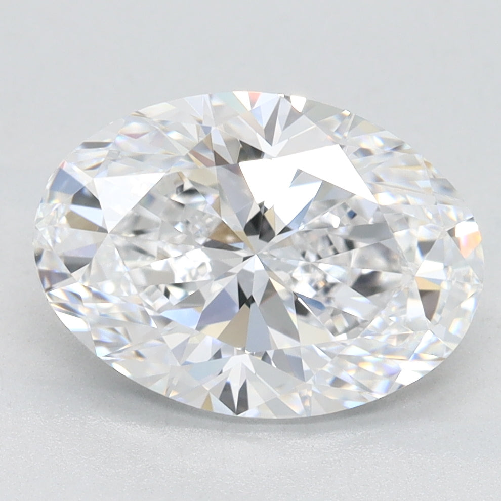 2.64 Carat Oval Lab Diamond with  Cut Diamond in 14KT  view 1
