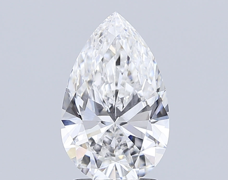 3.07 Carat Pear Lab Diamond with  Cut Diamond in 14KT  view 1
