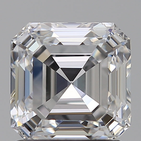 1.58 Carat Asscher Lab Diamond with  Cut Diamond in 14KT  view 1
