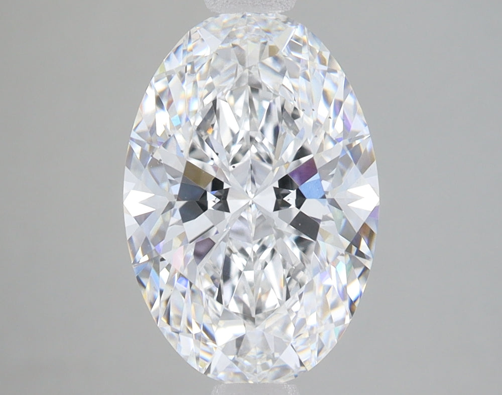 3.05 Carat Oval Lab Diamond with  Cut Diamond in 14KT  view 1
