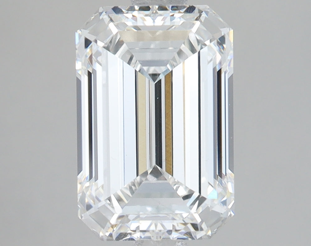 3.08 Carat Emerald Lab Diamond with  Cut Diamond in 14KT  view 1
