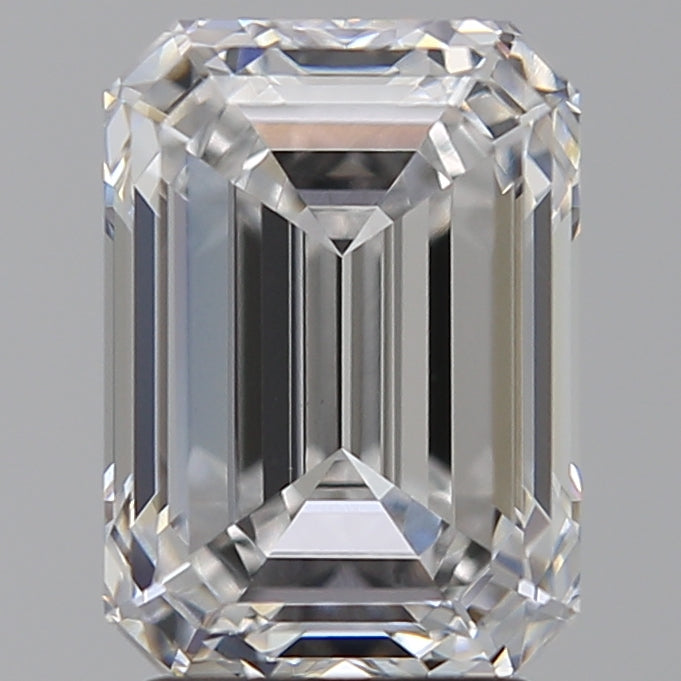 3.09 Carat Emerald Lab Diamond with  Cut Diamond in 14KT  view 1

