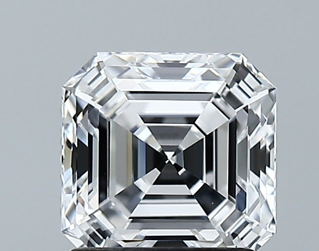 1.53 Carat Asscher Lab Diamond with  Cut Diamond in 14KT  view 1
