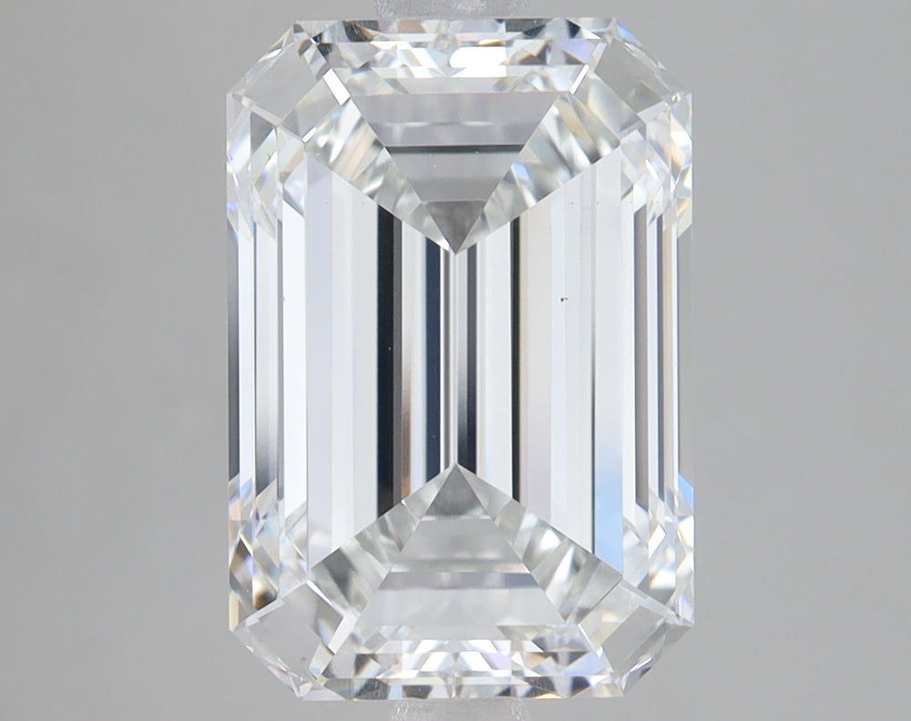 4.09 Carat Emerald Lab Diamond with  Cut Diamond in 14KT  view 1
