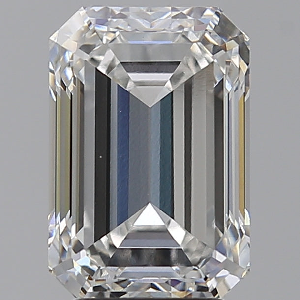 3.92 Carat Emerald Lab Diamond with  Cut Diamond in 14KT  view 1
