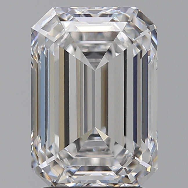 3.07 Carat Emerald Lab Diamond with  Cut Diamond in 14KT  view 1
