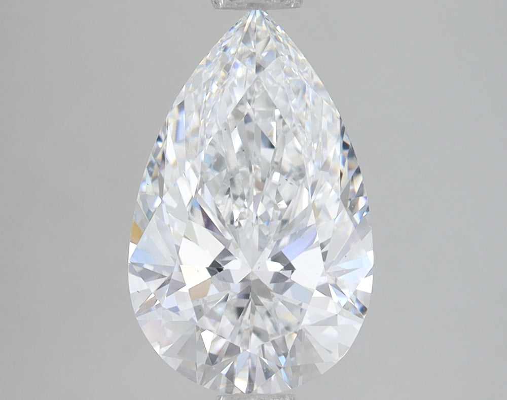 2.74 Carat Pear Lab Diamond with  Cut Diamond in 14KT  view 1
