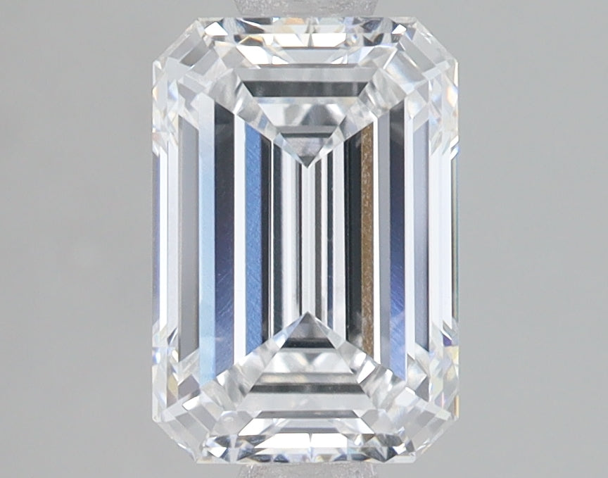 2.01 Carat Emerald Lab Diamond with  Cut Diamond in 14KT  view 1
