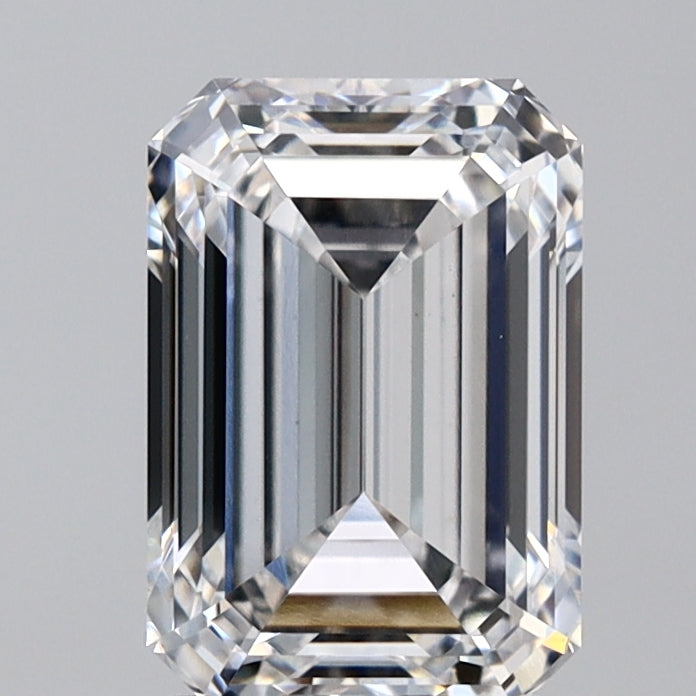 2.5 Carat Emerald Lab Diamond with  Cut Diamond in 14KT  view 1
